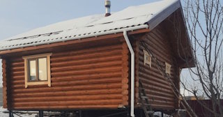 Баня из оцилиндрованного бревна под ключ в Сестрорецке - от 134186 рублей