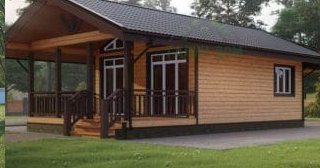 Проект одноэтажного дома из бруса с террасой - Строительство в Сестрорецке от Строй-Мск от 134186 руб.